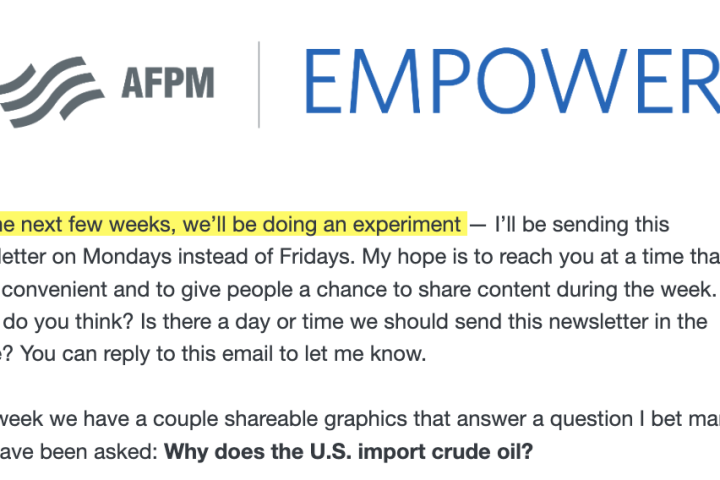 EMPOWER newsletter screenshot