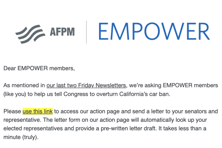 EMPOWER newsletter screenshot